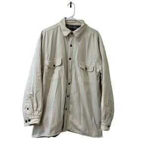 Wolverine VTG Mens Size Large Khaki Plaid Lined Button Down Chore Jacket Shacket